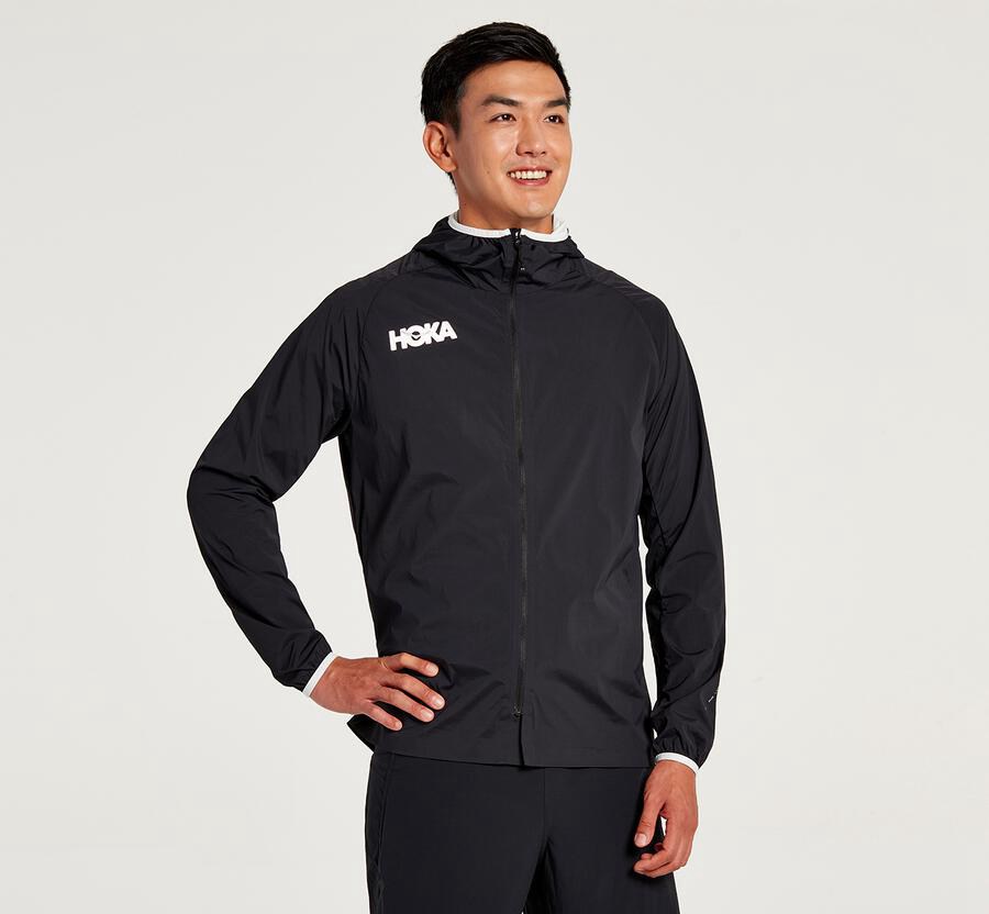 Hoka One One Jas Heren - Full-Zip Wind - Zwart - HT6895371